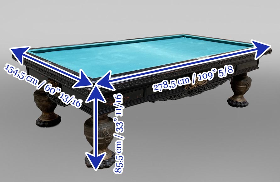 F. GERDERÈS – Japanese-style billiard table in gilded and carved wood-12