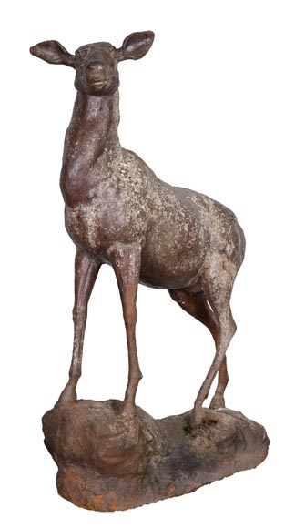 Cast iron statue of a doe, 19th century-1
