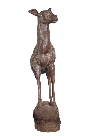 Cast iron statue of a doe, 19th century-2