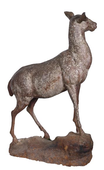 Cast iron statue of a doe, 19th century-3
