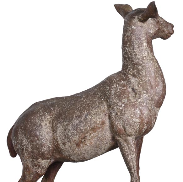 Cast iron statue of a doe, 19th century-7