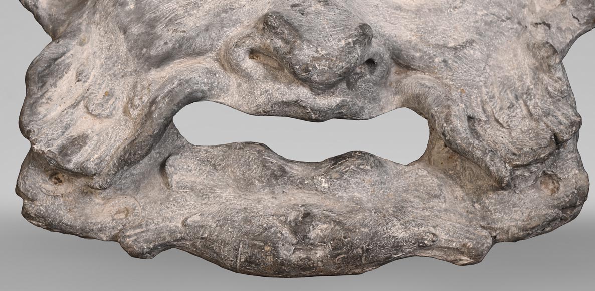 Regence-style lead grotesque fountain mask-4