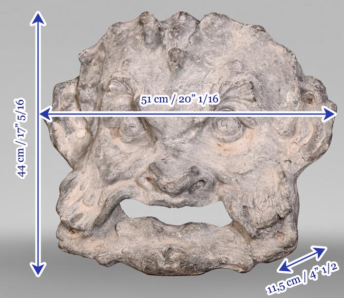 Regence-style lead grotesque fountain mask-6