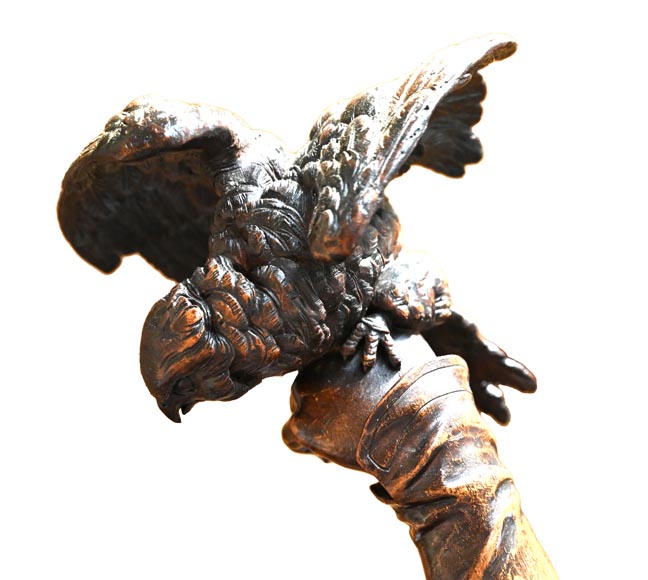 RIBAILLER and MAZAROZ, Pair of walnut statues of a hunter and a fisherman, after the 1855 Universal Exhibition-6