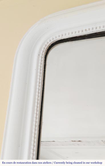 Louis XVI style trumeau decorated with pearls, with rounded corners-2