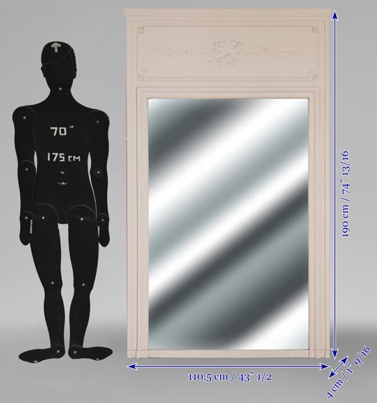 Louis XVI style trumeau decorated with a laurel wreath-6