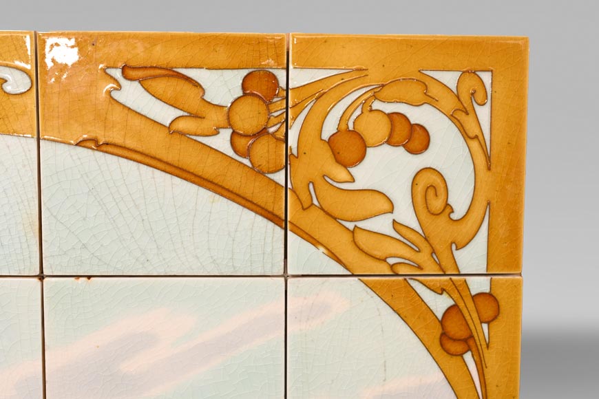 FAÏENCERIE DE SARREGUEMINES, Two Ceramic Panels of Parisian Scenes, from 1881-17