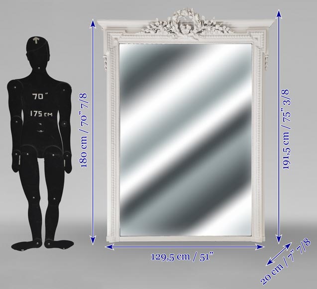 Louis XVI style trumeau decorated with a plant crown-5