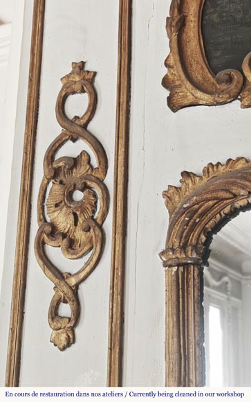  Louis XV period trumeau with pastoral scene-2