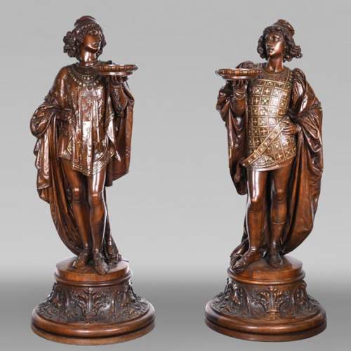 GUÉRET FRÈRES (cabinetmakers) and CARRIER-BELLEUSE (model by), Pair of 