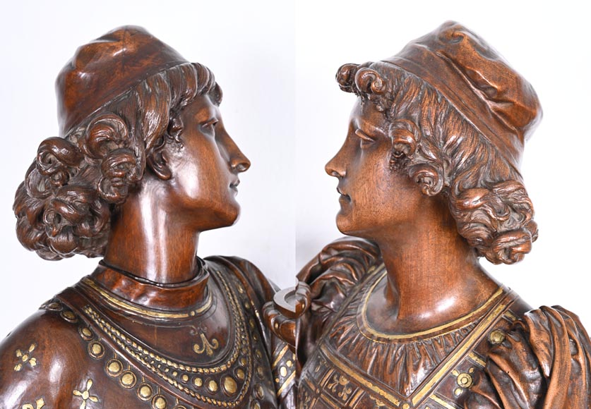 GUÉRET FRÈRES (cabinetmakers) and CARRIER-BELLEUSE (model by), Pair of 