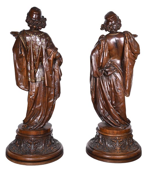 GUÉRET FRÈRES (cabinetmakers) and CARRIER-BELLEUSE (model by), Pair of 