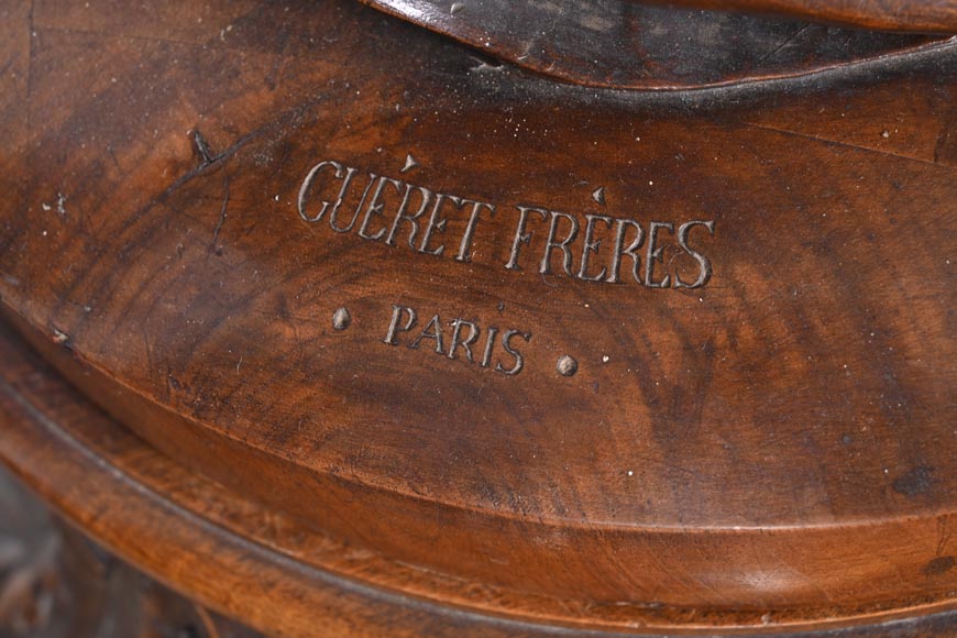 GUÉRET FRÈRES (cabinetmakers) and CARRIER-BELLEUSE (model by), Pair of 