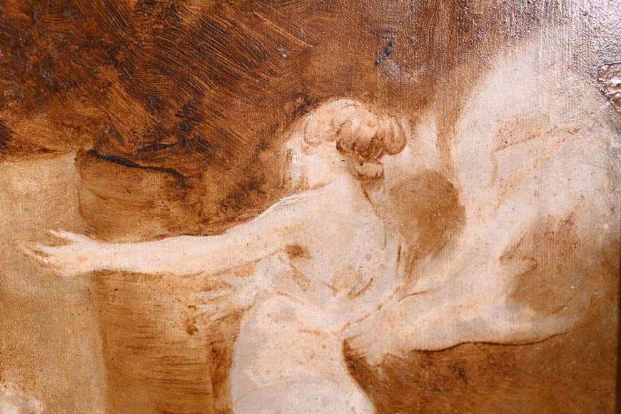 GEORGES MOREAU DE TOURS – The Painter and His Muse, signed grisaille painting-3