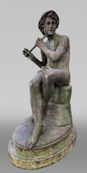 Foundry DURENNE – Young Shepherd Daphnis Playing the Flute-0