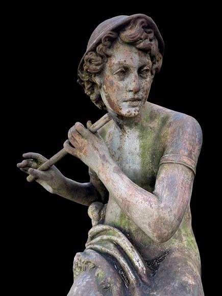 Foundry DURENNE – Young Shepherd Daphnis Playing the Flute-8