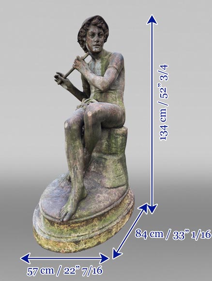 Foundry DURENNE – Young Shepherd Daphnis Playing the Flute-9