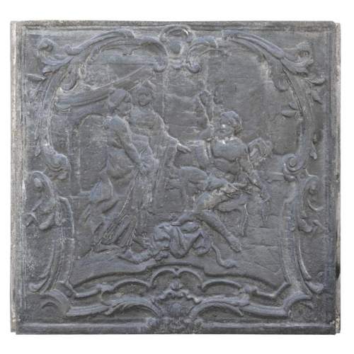 Louis XV style fireplace plaque depicting 
