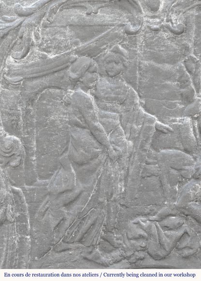 Louis XV style fireplace plaque depicting 