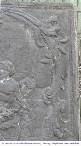 Louis XV style fireplace plaque depicting 