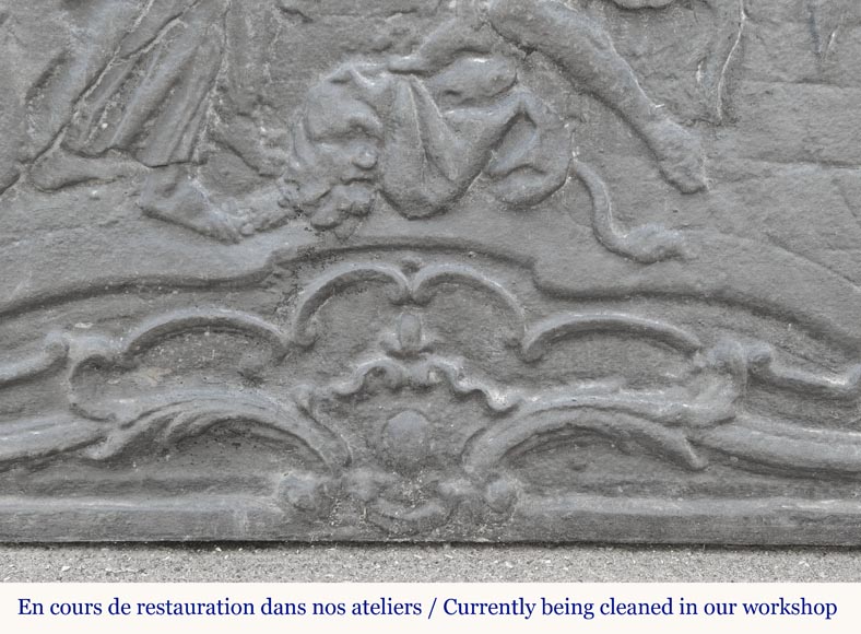 Louis XV style fireplace plaque depicting 