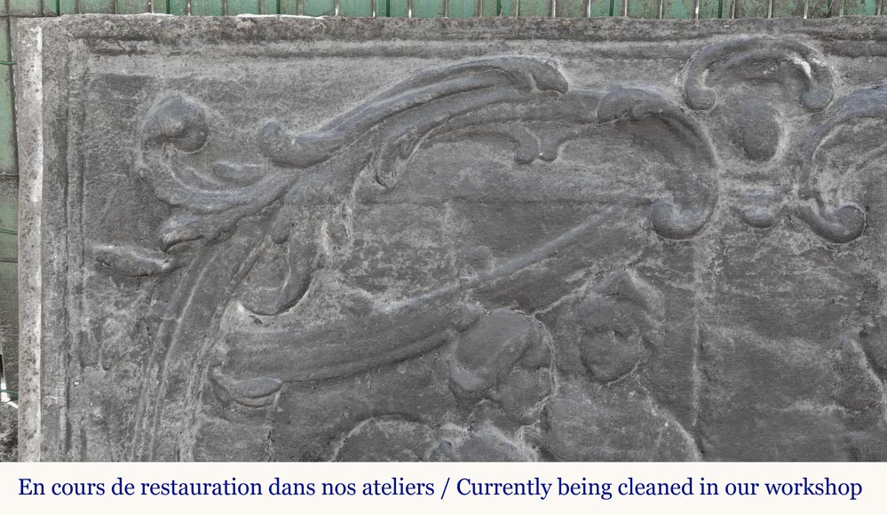 Louis XV style fireplace plaque depicting 