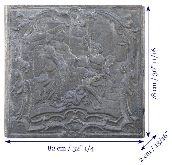 Louis XV style fireplace plaque depicting 