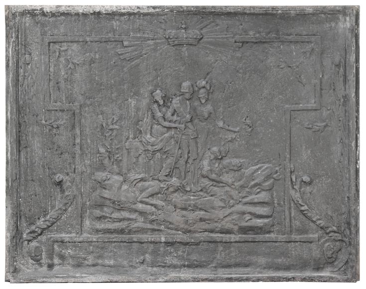 Louis XVI style fireplace plate, triumph of a king-0