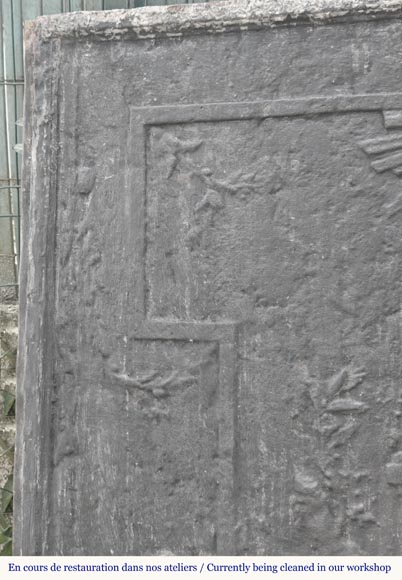 Louis XVI style fireplace plate, triumph of a king-2