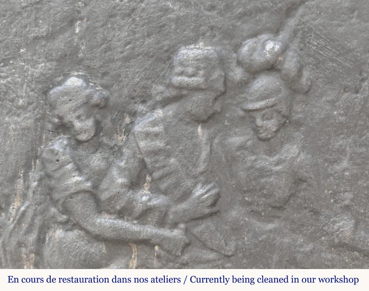 Louis XVI style fireplace plate, triumph of a king-4