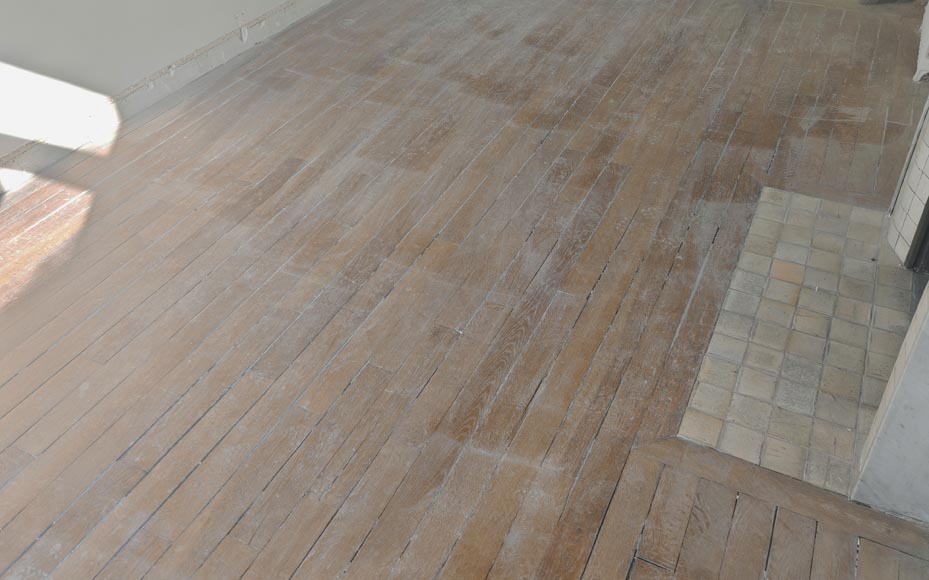 Batch of 25m² of linear oak parquet in 10cm-0