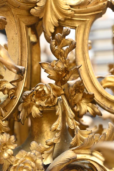 CAFFIERI (after). Exceptional Louis XV style bronze chandelier-10