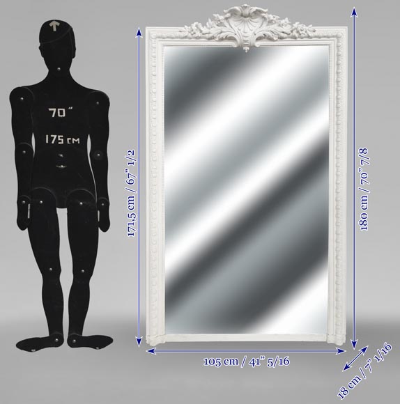  Napoleon III style trumeau with flowered shell-5