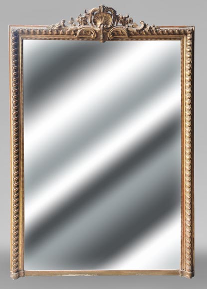 Napoleon III style gilded trumeau with openwork shell-0