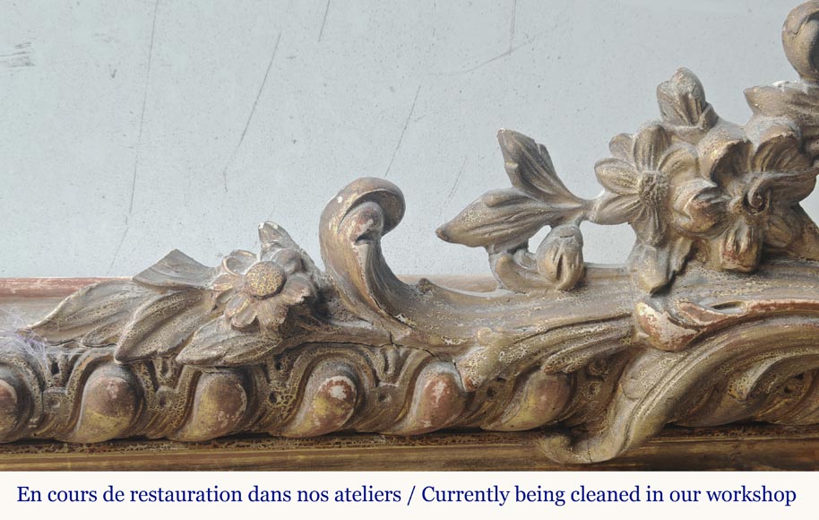 Napoleon III style gilded trumeau with openwork shell-3