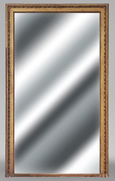 Louis XVI style gilded trumeau with plant decoration-0