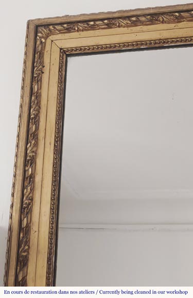 Louis XVI style gilded trumeau with plant decoration-2