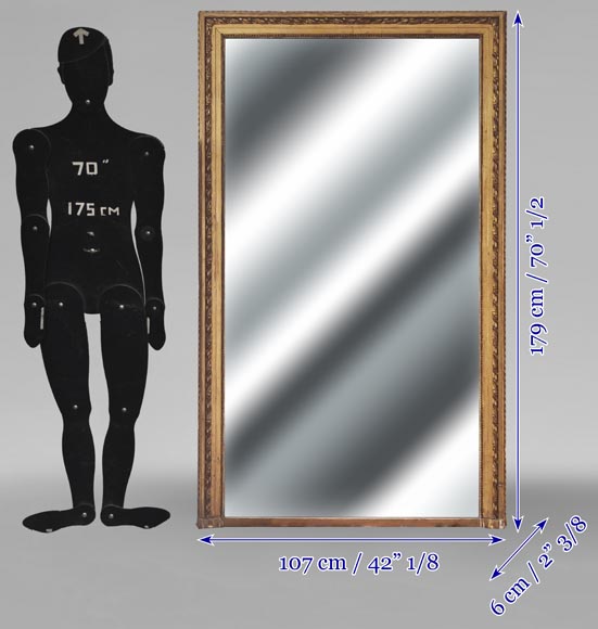 Louis XVI style gilded trumeau with plant decoration-6