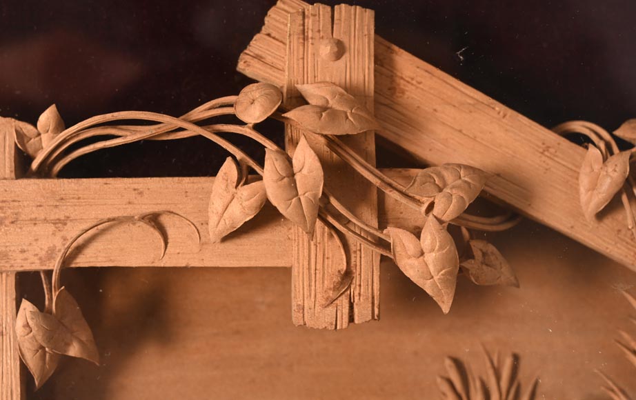 Carved softwood high relief of an animal scene, 19th century-3