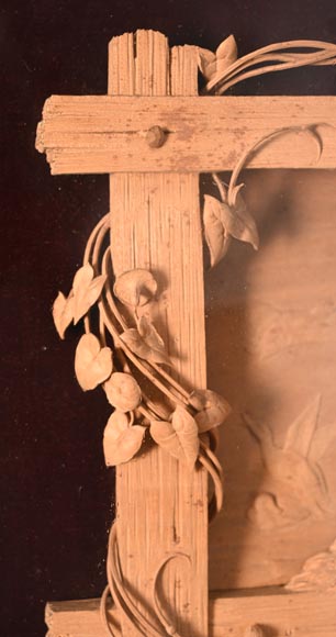 Carved softwood high relief of an animal scene, 19th century-5