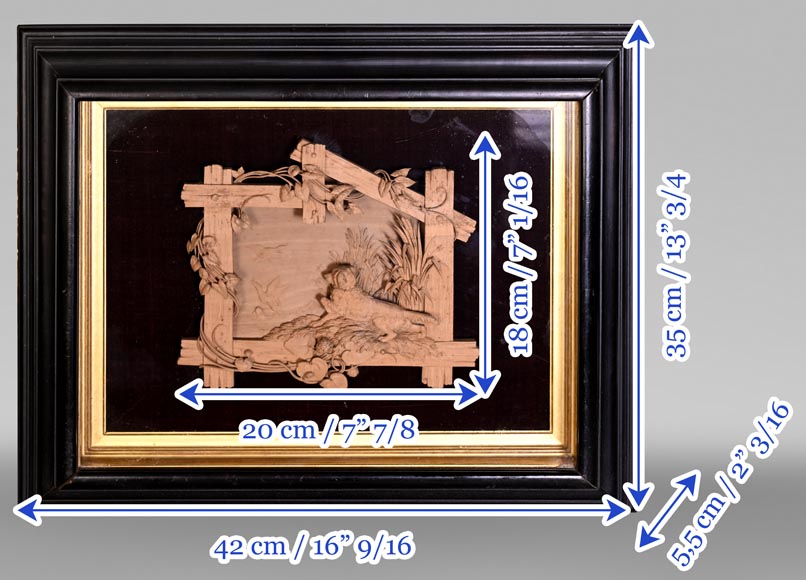 Carved softwood high relief of an animal scene, 19th century-7