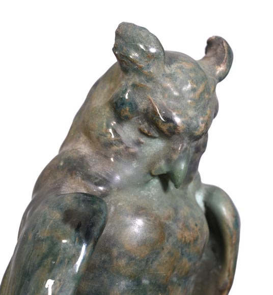 Eduard STELLMACHER for Amphora, Ceramic owl vase, circa 1900-5
