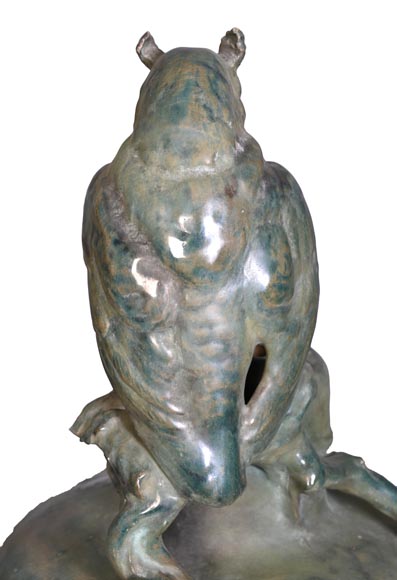 Eduard STELLMACHER for Amphora, Ceramic owl vase, circa 1900-6