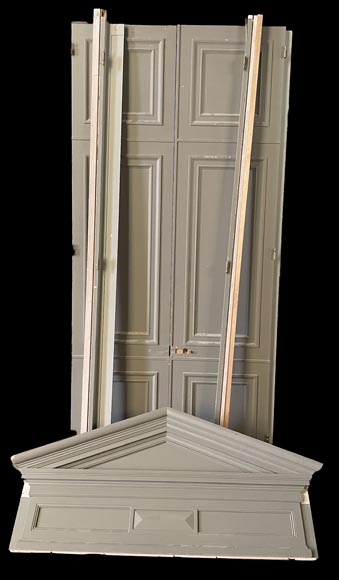 Pair of Double Doors with Architectural Surrounds, Louis XVI Style-4