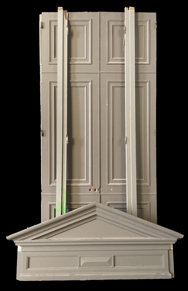 Pair of Double Doors with Architectural Surrounds, Louis XVI Style-5
