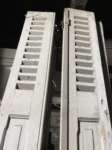7 Pairs of Antique Shutters with Fixed Louvers-2