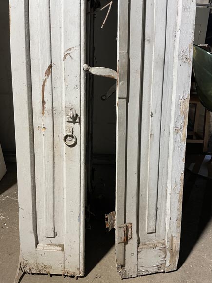 7 Pairs of Antique Shutters with Fixed Louvers-3