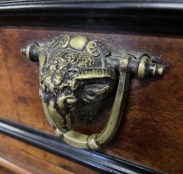 Imposing Neo-Renaissance cabinet in walnut, marble, gilt bronze and hardstones, circa 1870-12