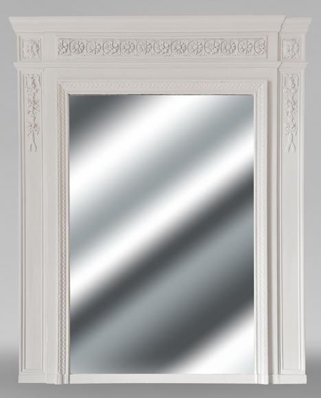  Louis XVI style trumeau decorated with a frieze of flowers-0