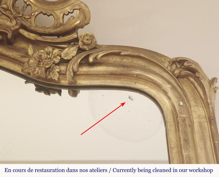 Napoleon III style gilded trumeau topped with a putto-3